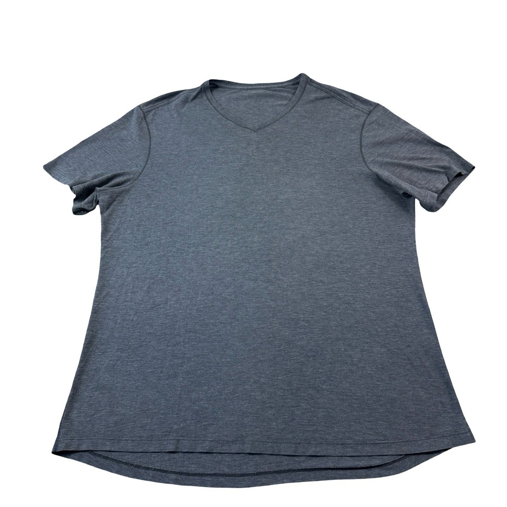 Lululemon Gray V Neck Performance Mens S/S T Shirt Size XL
